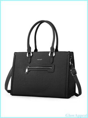 Vegan Leather Satchel Handbag Medium Top Handle Work Bag with Pockets